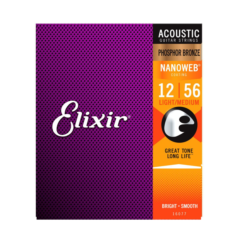 Elixir 16077 | 12-56 P/Bronze Acoustic Guitar Strings