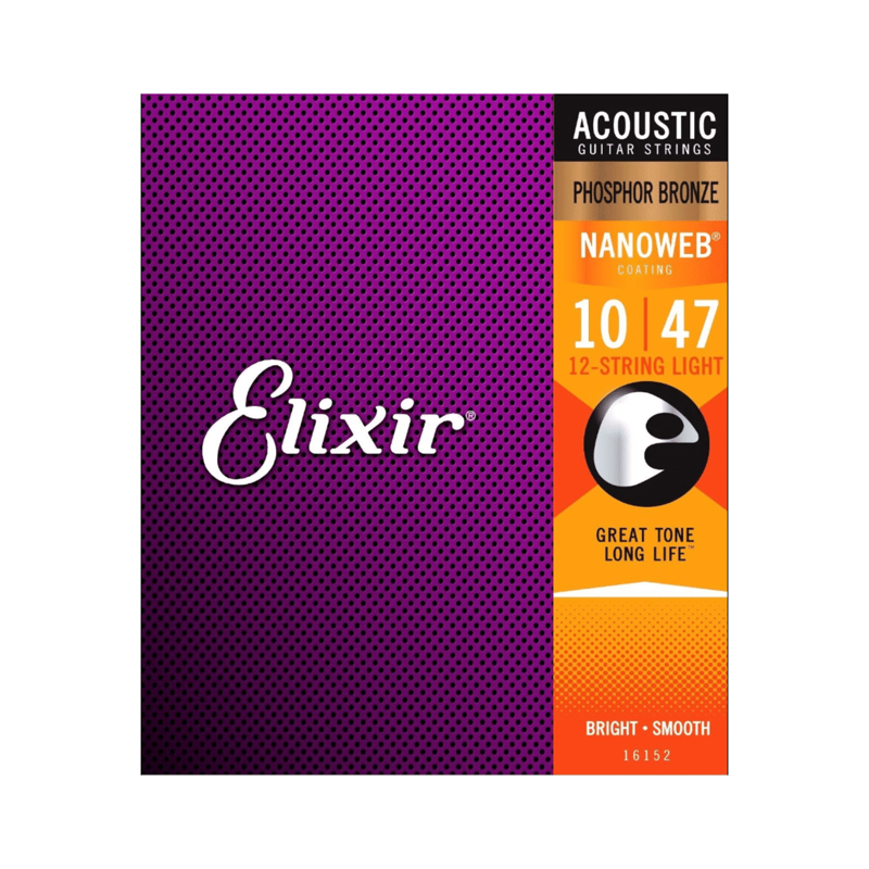 Elixir 16152 | 10-47 P/Bronze 12 String Acoustic Guitar Strings