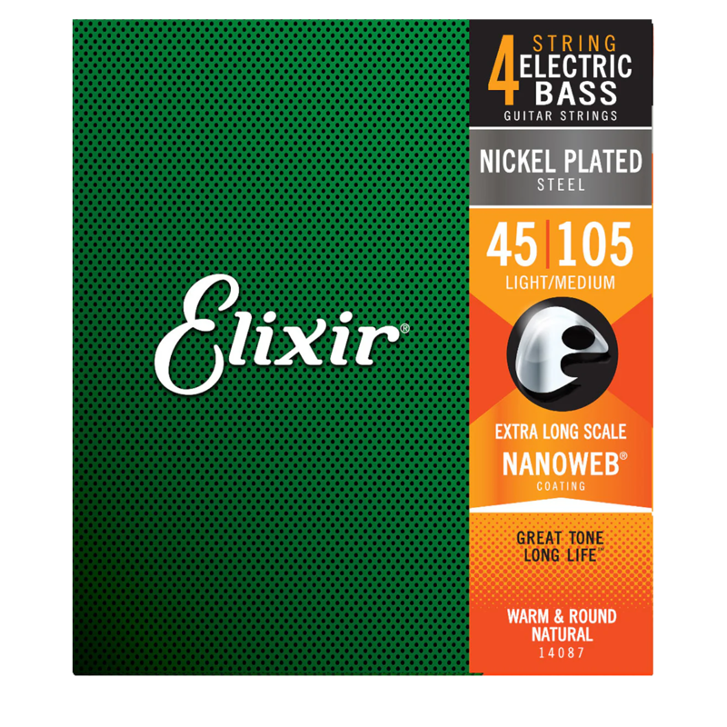 Elixir 14087 | 4 String 45-105 Light Med Bass Strings