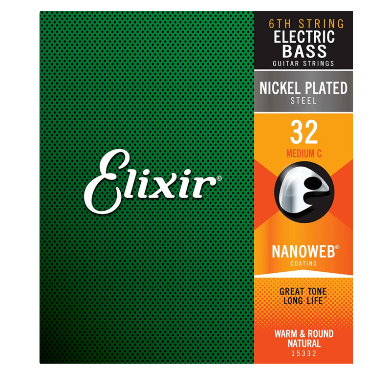 Elixir 15332 | Single C 32 Med 6th Bass String
