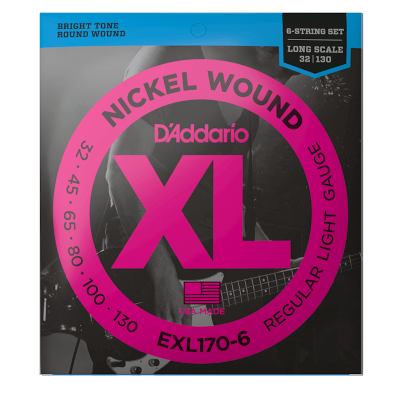 D'addario EXL1706 | 32-130 Reg Light 6 String Bass Strings