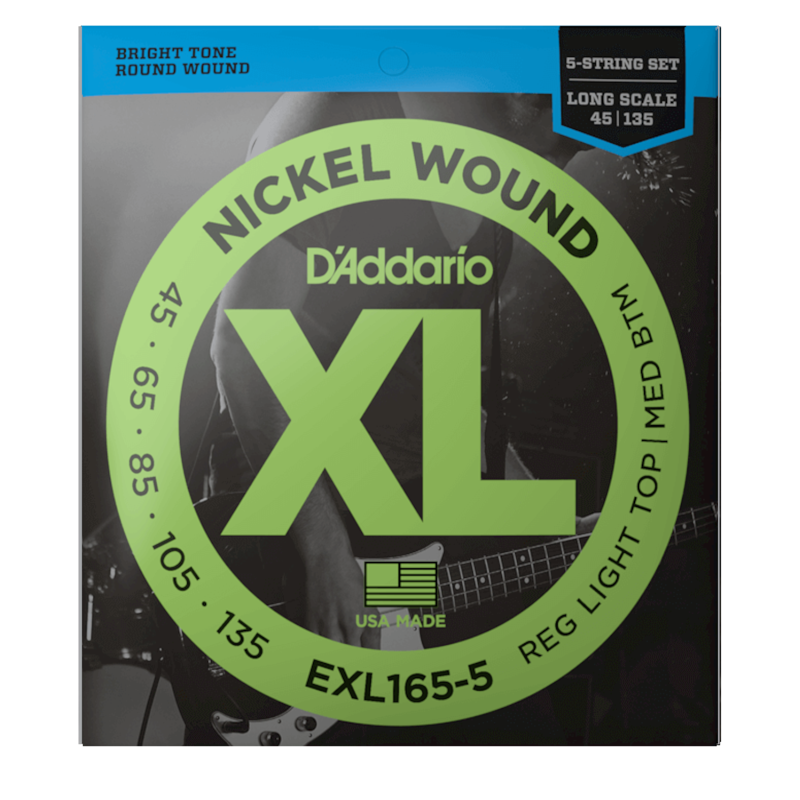 D'addario EXL165-5 | 45-135 Reg Light 5 String Bass Strings
