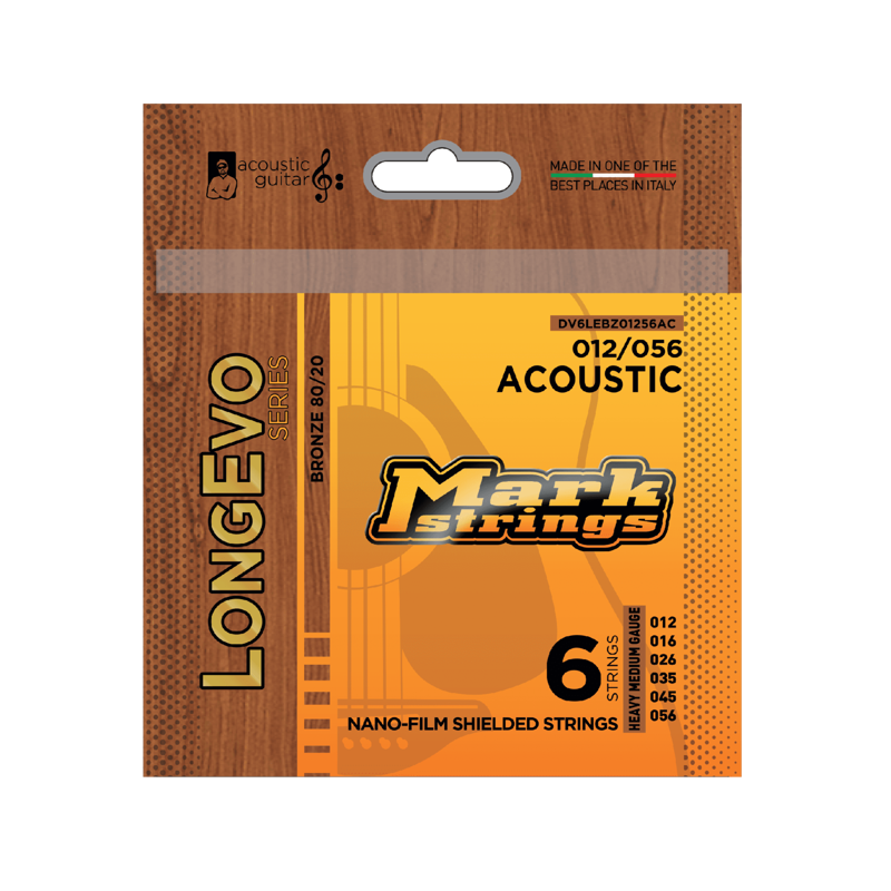 Mark Bass DV6LEBZ01256AC | 80/20 Bronze Acoustic Guitar Strings 12-56