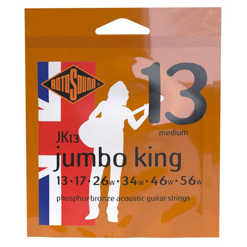 Rotosound JK13 Jumbo King | P/Bronze Acoustic Guitar Strings 13-56