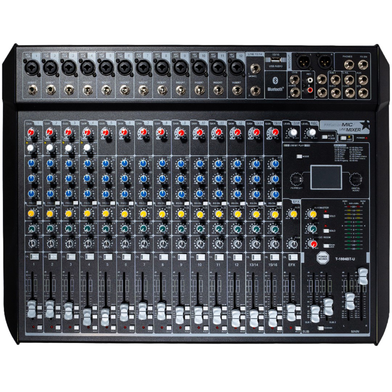 PowerWorks T-1804BT-U | 18 Channel Analogue Mixer