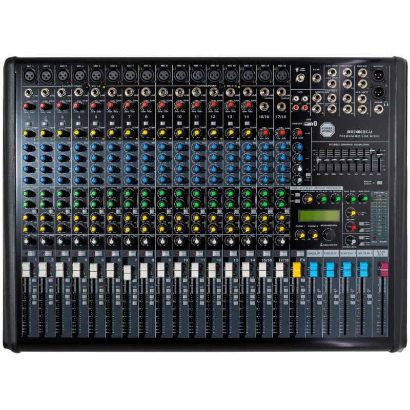 PowerWorks MX2406BT-U | 16 Channel Analogue Mixer