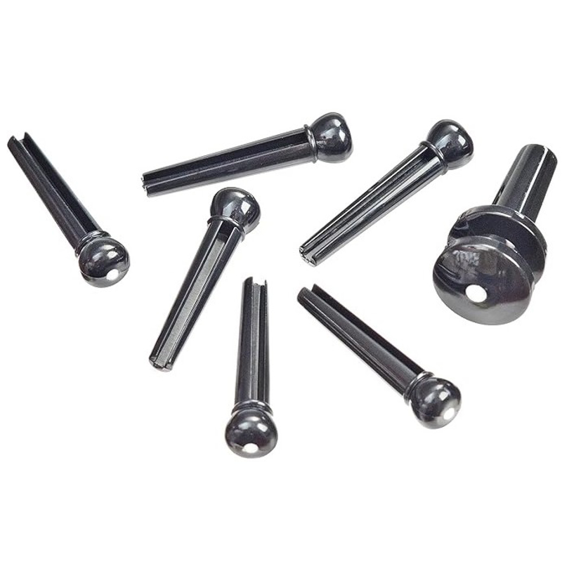 Planet Waves PWPS10 | Bridge Pin Set Ebony With Ivory Bot 