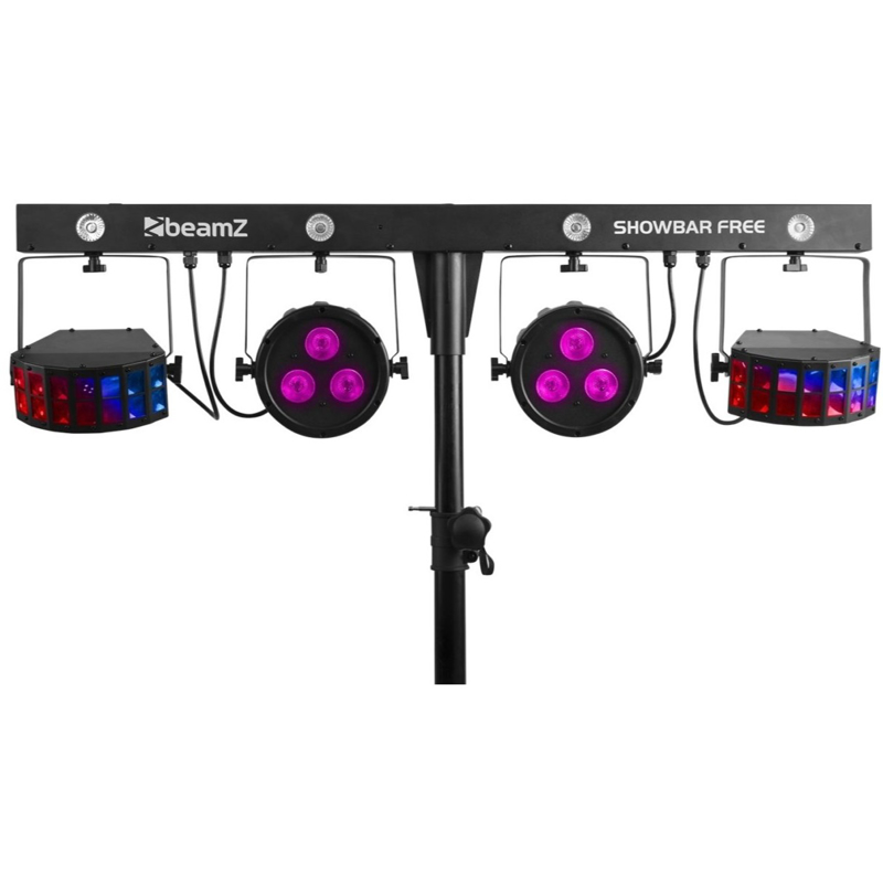 Beamz Showbar Free |  With 2x PAR, 2x Derby and Strobe Effects