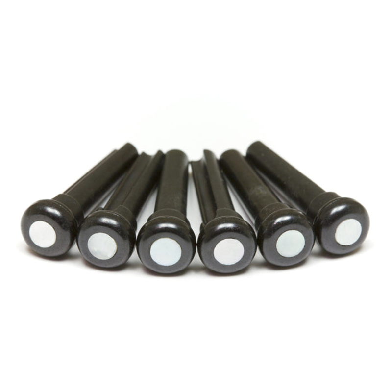 Graph Tech PP-2044-00 | Tusq 4mm Bridge Pin Set (Black / M.O.P. Dot)