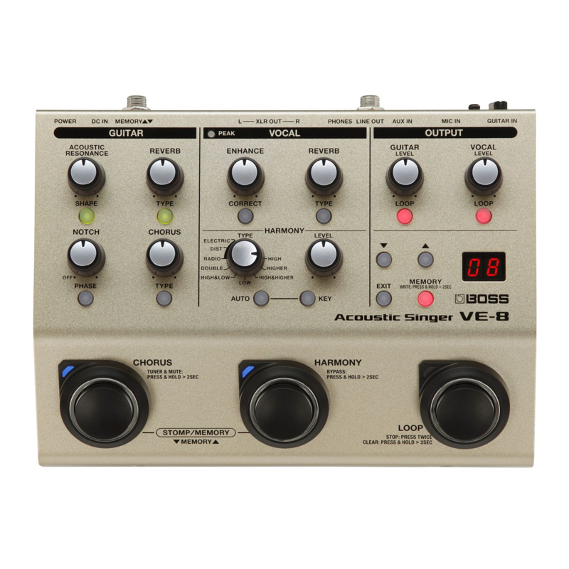 Boss VE8 | Acoustic Singer Voice And Guitar Effects Pedal