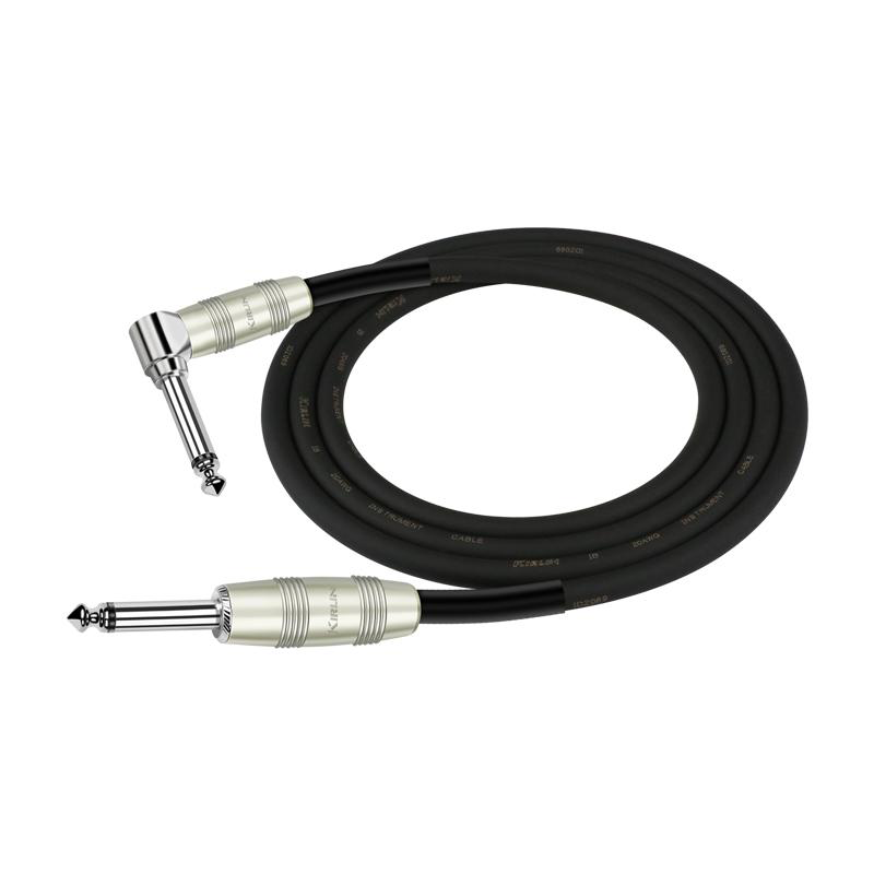 Kirlin IP-242PR /BK | 3M Jack to Angled Jack Instrument Cable 