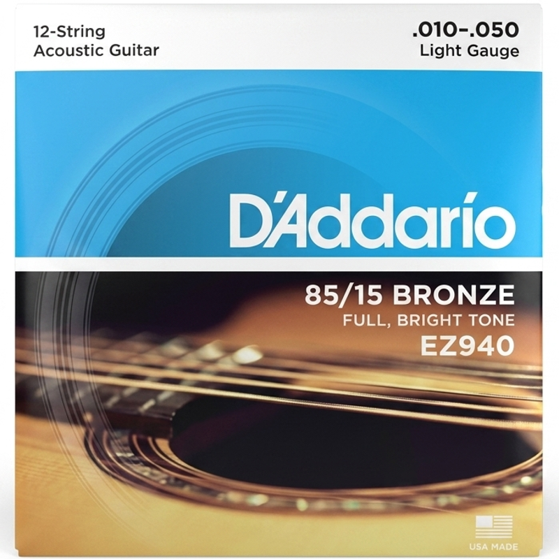 D'addario EZ940 | 10 - 50 12-String 85/15 Acoustic Strings 